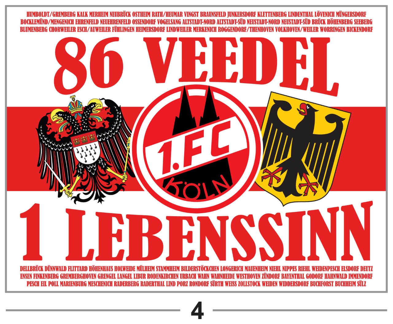 1. FC Köln - FLAGGE - 1.5 x 1 m