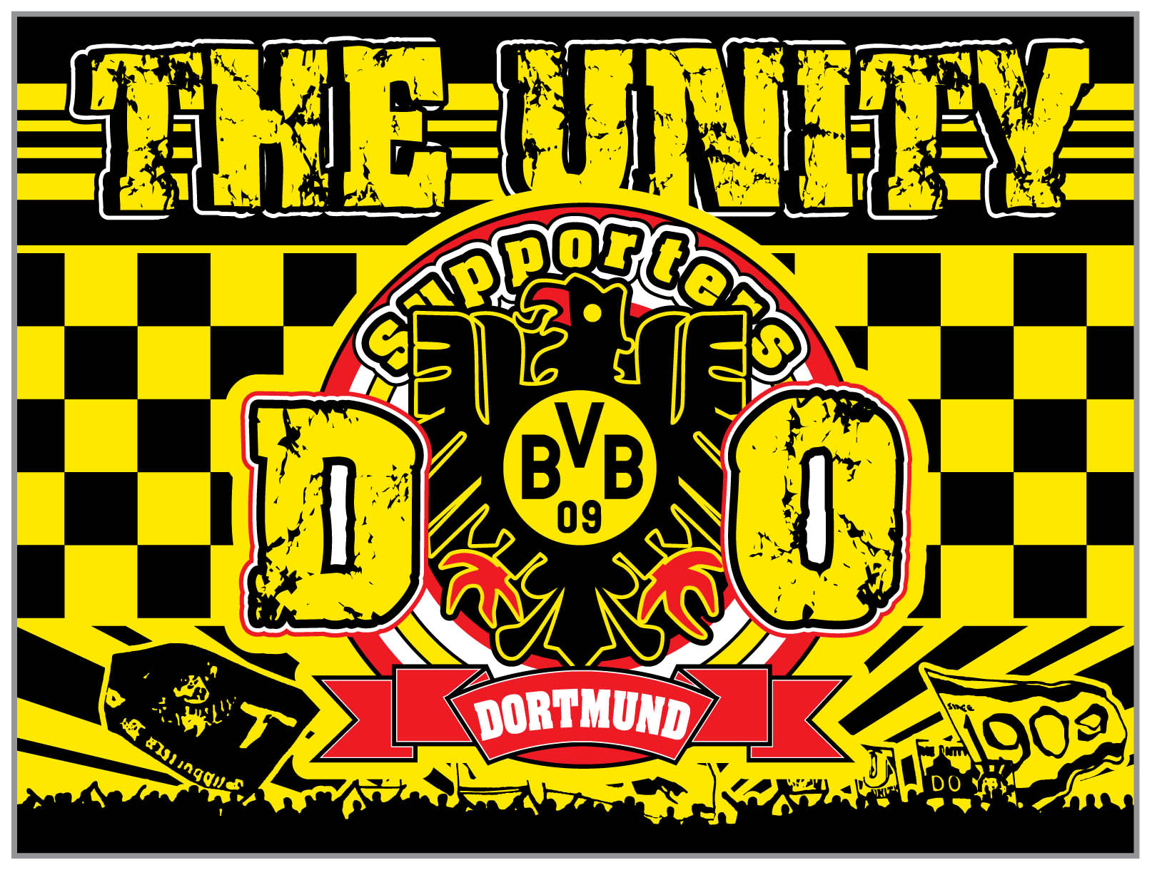 Borussia Dortmund - FLAGGE - 1,5 x 1 m