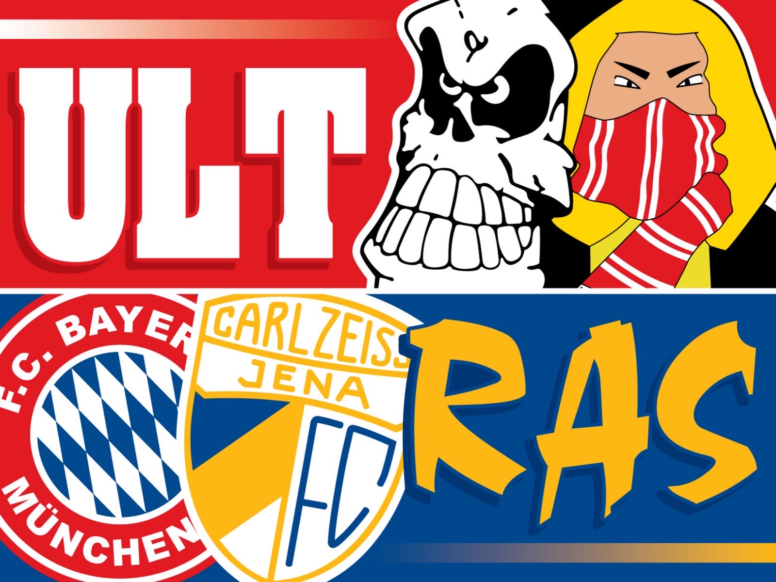 FC Bayern Munich - FC Carl Zeiss Jena - flagge - 2 x 1,5 m