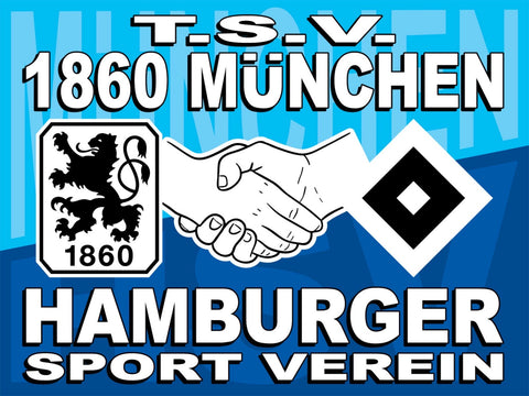 Hamburger SV - TSV 1860 MÜNCHEN - flagge 2 x 1,5 m